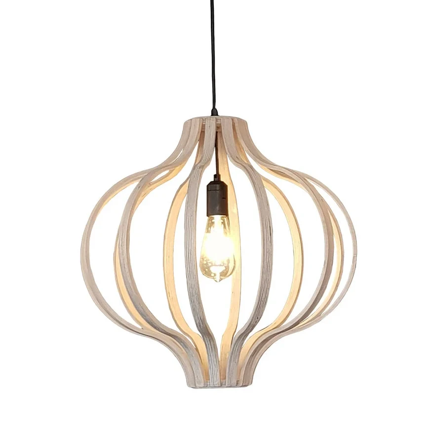 SWIRLY WOOD PENDANT LIGHT NATURAL