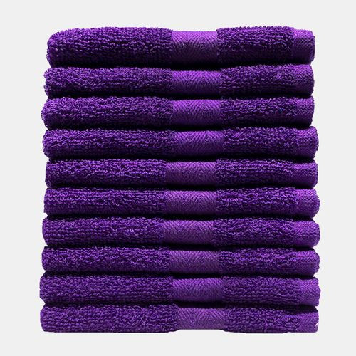 Bunty Bunty's Recycled Yarn - Ocean's 380GSM - Guest Towels 033x050cms - 6 Colours - 200 Pc Pack - Violet
