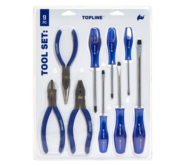 Topline Screwdriver And Plier Set (9 Piece)