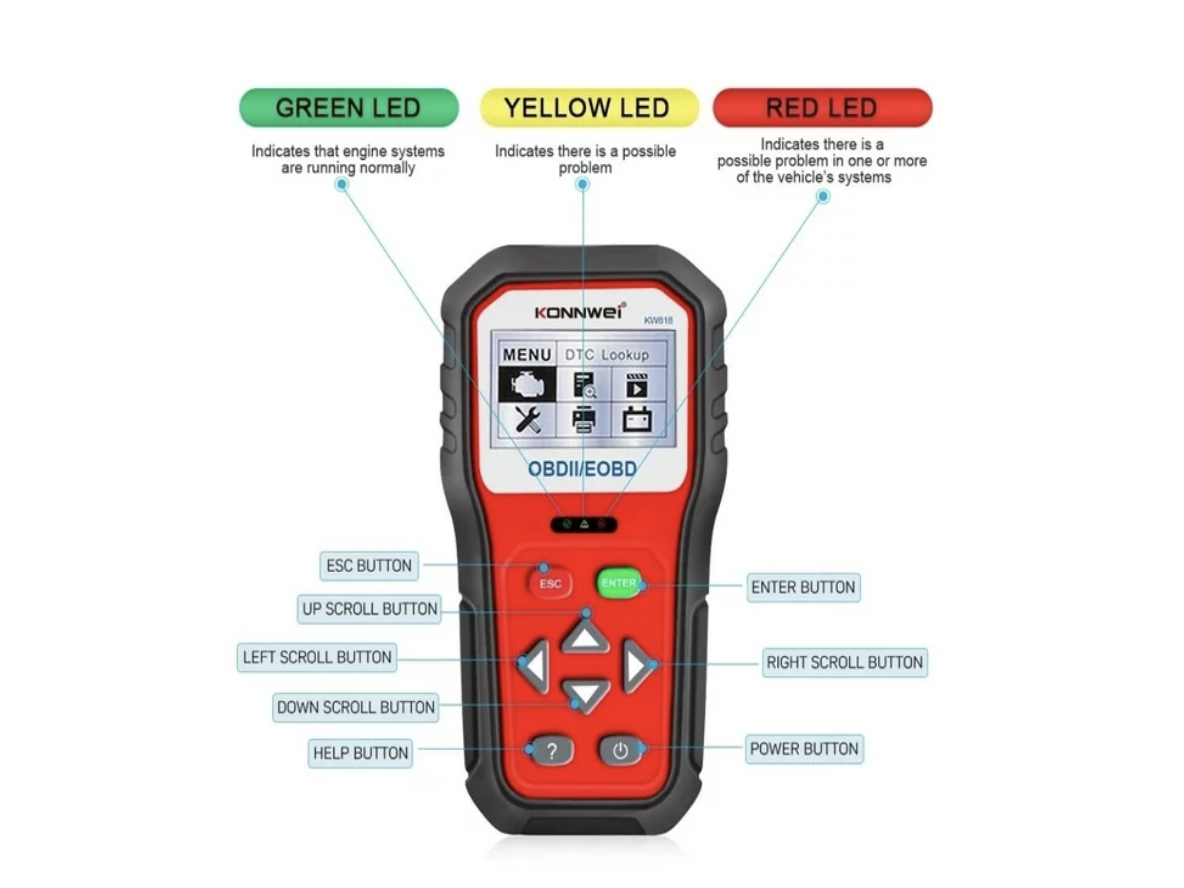 KW818 Enhanced OBDII ODB2 EOBD Car Diagnostic Scanner