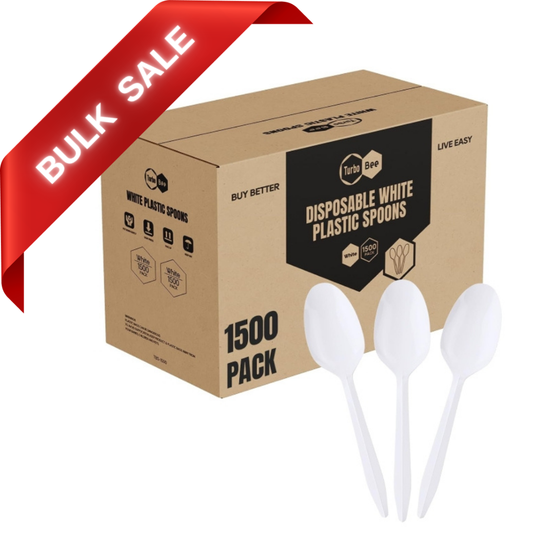 1500 Pack Disposable Plastic Teaspoons Bulk
