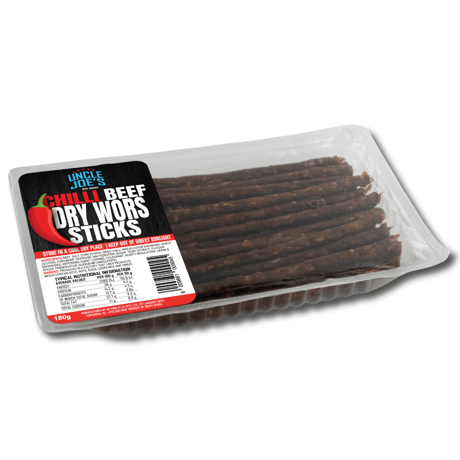 UJ DRY WORS STICKS 180G, CHILLI