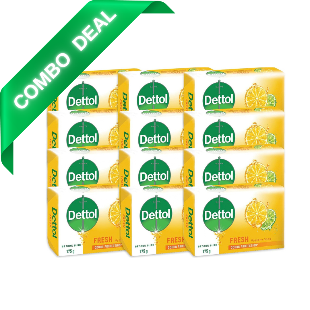 Dettol 12x175g Bar Soap, Hygeine Hand & Body Soap