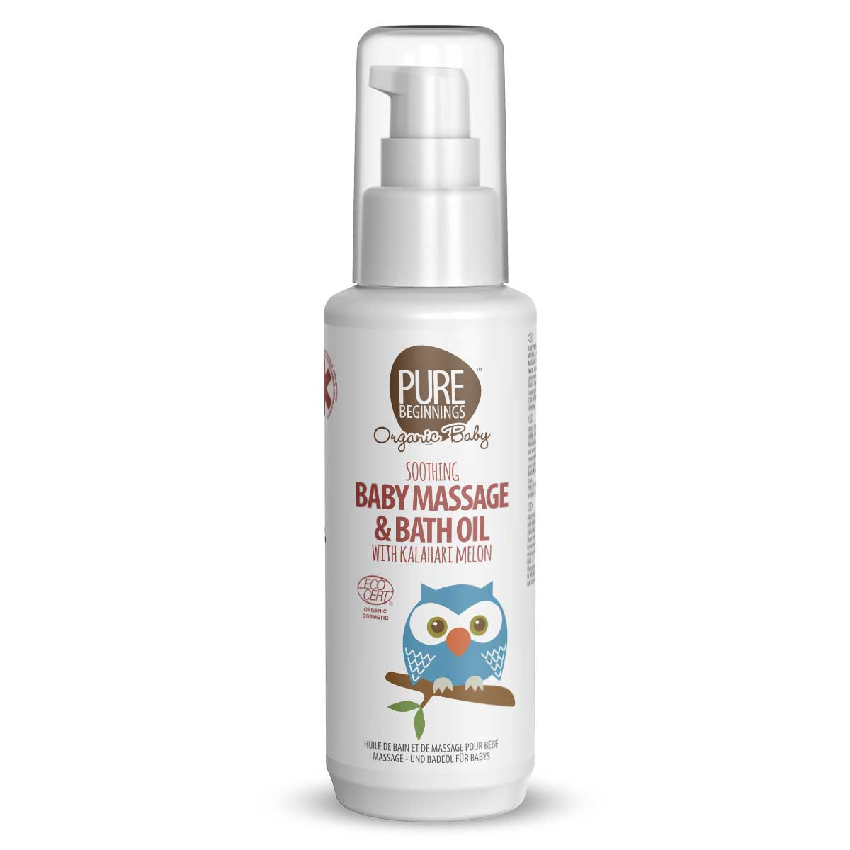 Pure Beginnings Soothing Baby Massage & Bath Oil 100ml With Kalahari Melon