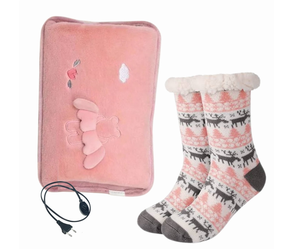 Electric Hot Water Bottle Hand Warmer & Slipper Socks