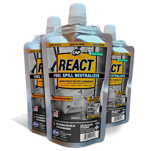 CAF RCTRR 8oz Pouch - 6 Count Case REACT Fuel Spill Neutralizer - Rapid Response