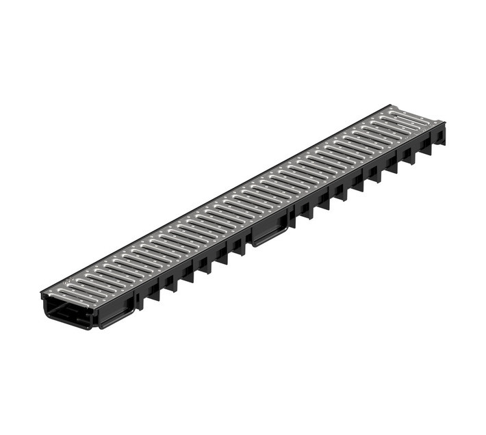 Aco Plastic Grate Channel Black 1000 x 125 x 8 mm