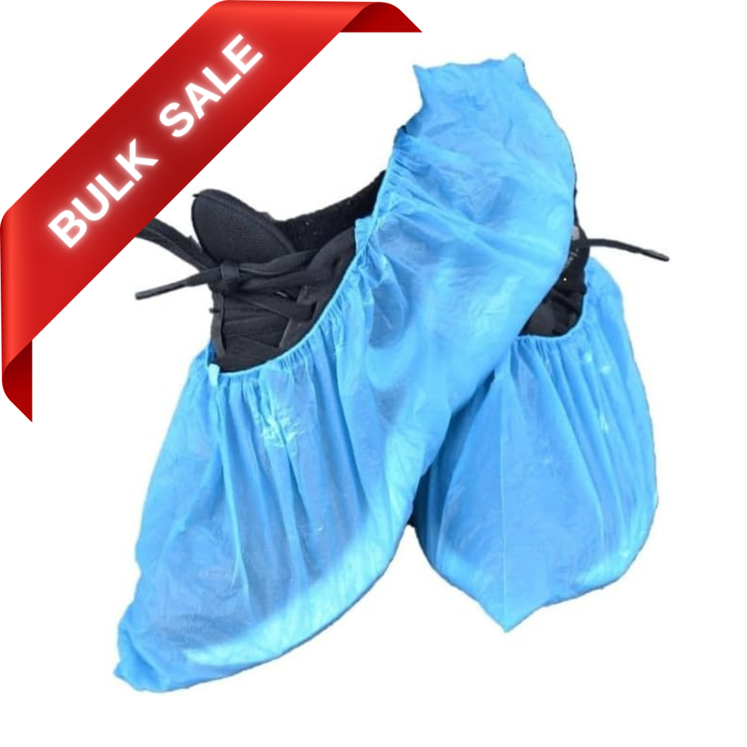 500 Pack of Disposable Plastic Shoe Covers – Blue, Waterproof Non-Woven Overshoes