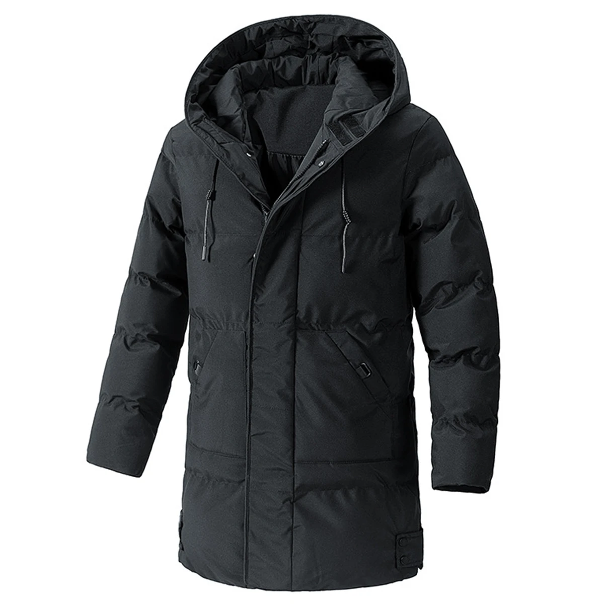Mid-Length Padded Coat Thermal Insulated Jacket - Hooded Coat Winter Puffer