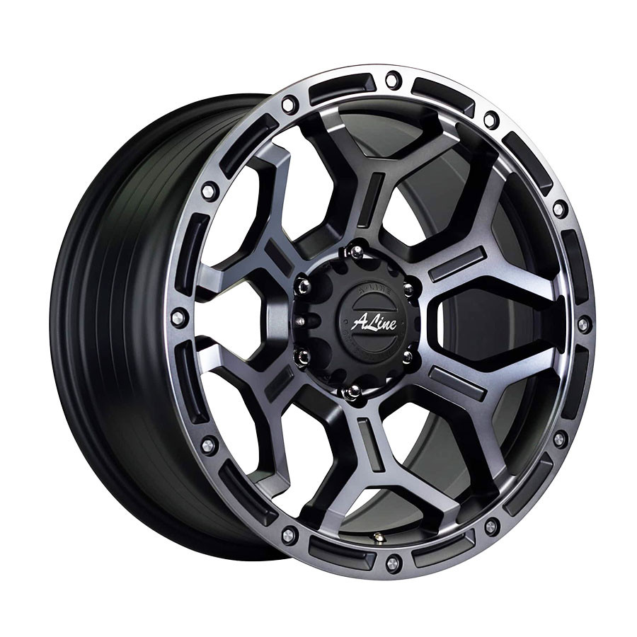 17″ A-Line Outlaw 6/139 Satin Black Smoked Tint Alloy Wheels
