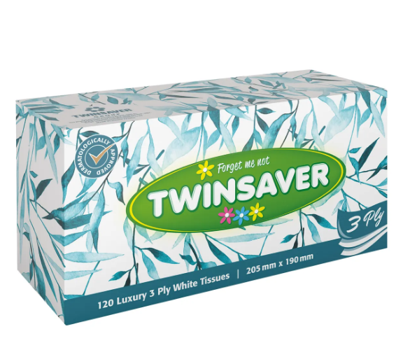 Twinsaver Facial Tissues 3ply 120's Spring
