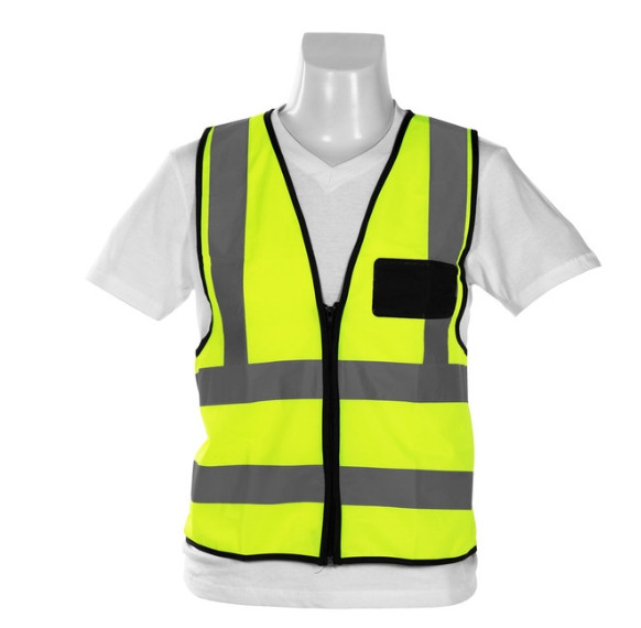 Pioneer Reflective Vest with Zip and ID Pouch Lime Medium