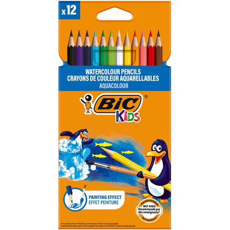 BIC Kids Aquacouleur Pencil Crayons Pack of 12