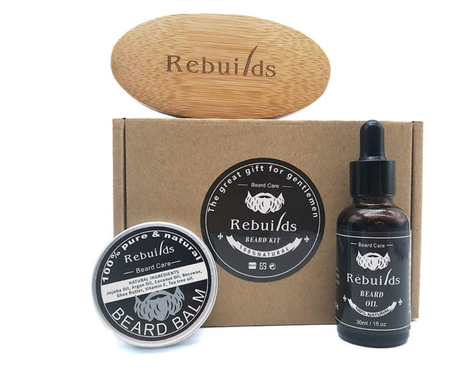Beard Grooming Care Kit for Men-Rebuilds 3 Pack