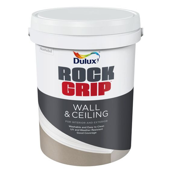 Dulux Rockgrip Wall & Ceiling Paint Interior & Exterior Matt White 20l