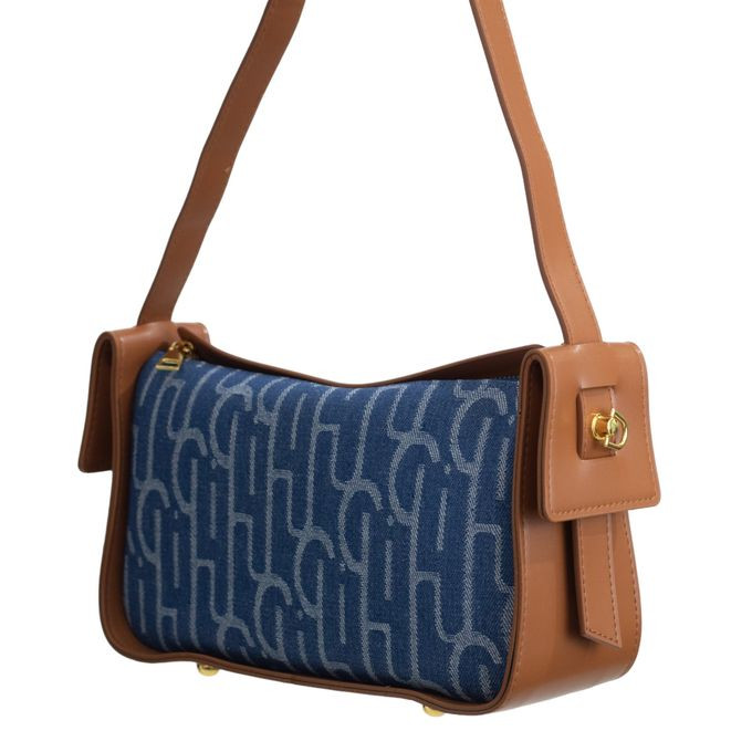 LaMara Paris Zaynab Denim Mini Hand Bag Blue