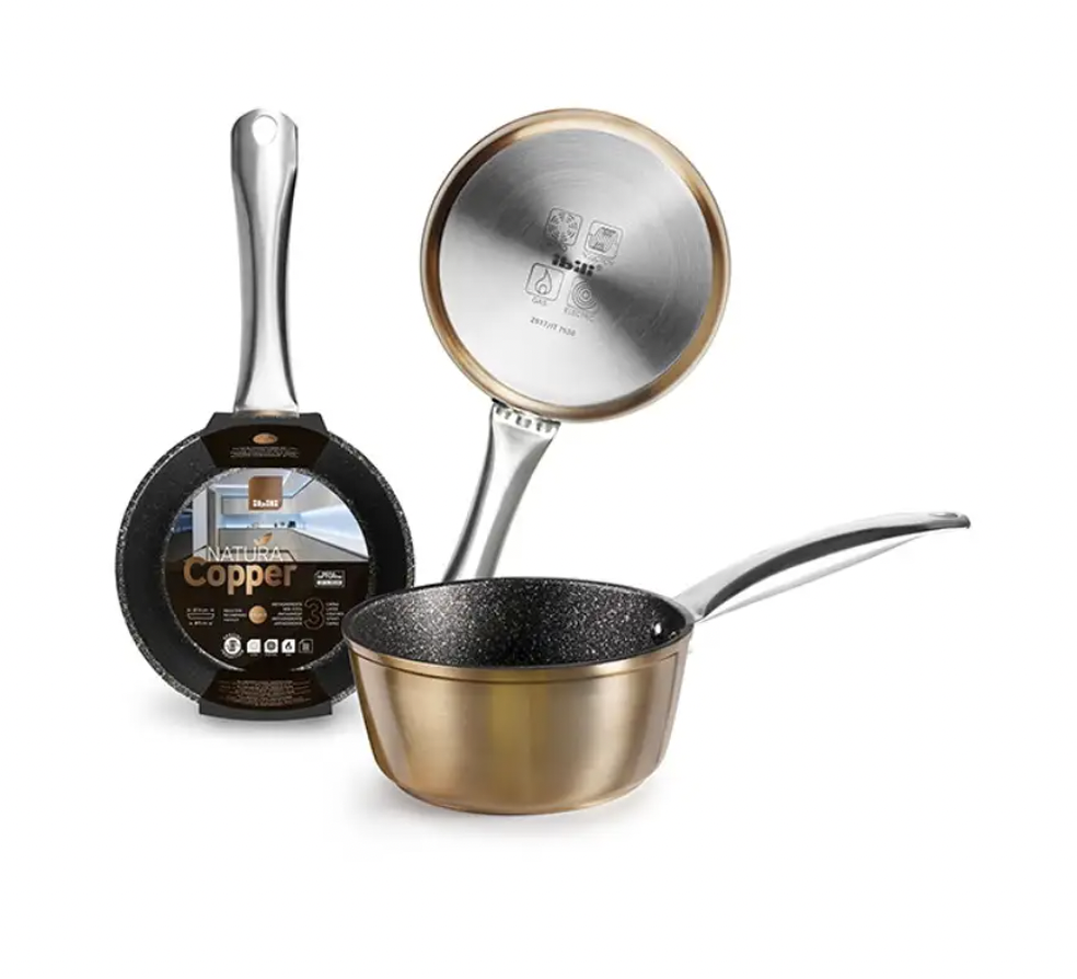Natura Copper Non-Stick Saucepan, 16cm