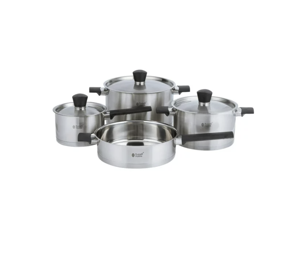 Russell Hobbs  7-Piece  Onyx Stainless Steel Cookware Set