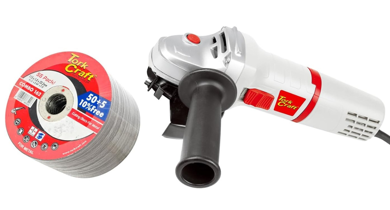 Tork Craft Angle Grinder 115Mm Tcag0115 C/W Combo 162 50+5 115Mm Cutting Disc