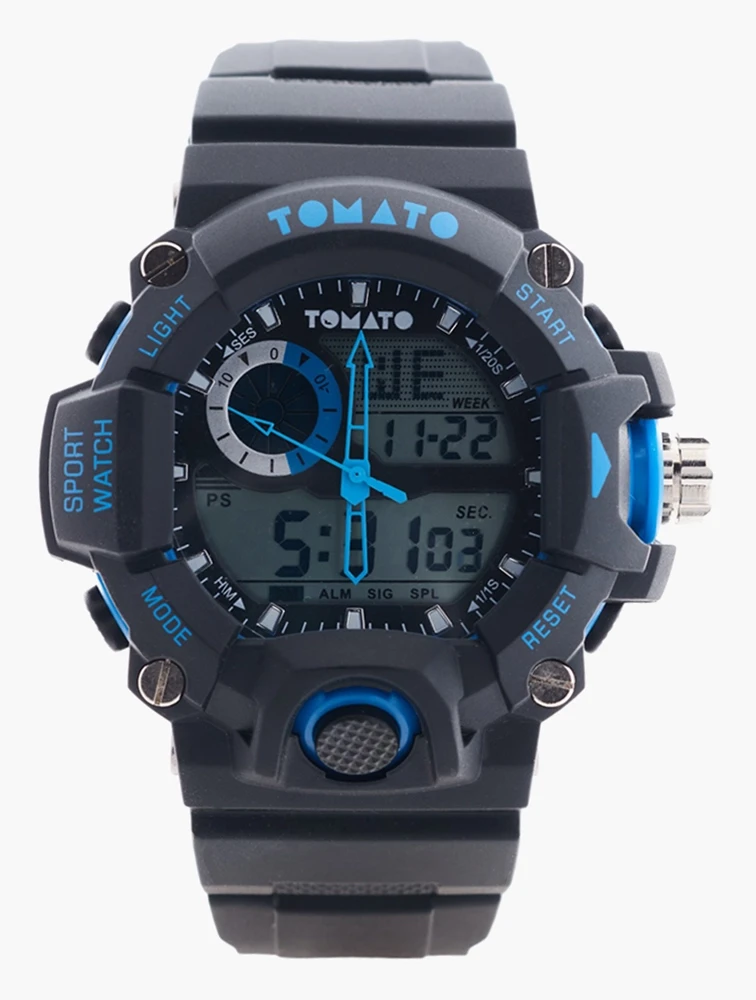 Tomato Black & Blue Ana Digi Watch
