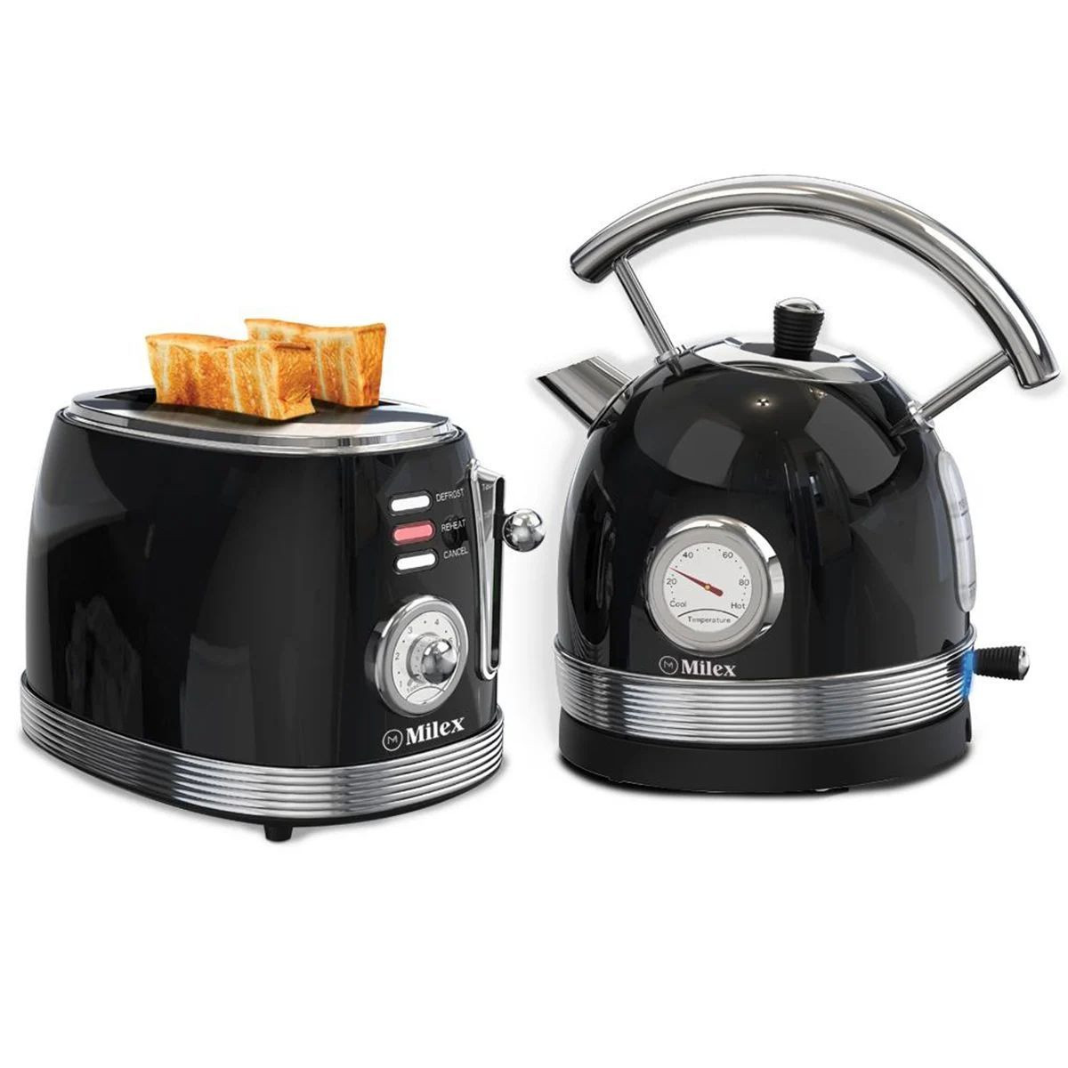 Milex Retro-style Breakfast Combo, Black