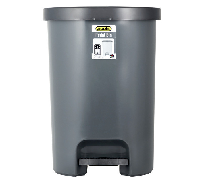 Addis Pedal Bin Dark Grey 40 L
