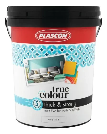 Wall paint PLASCON True Colour Thick & Strong, Matt white 20 litres