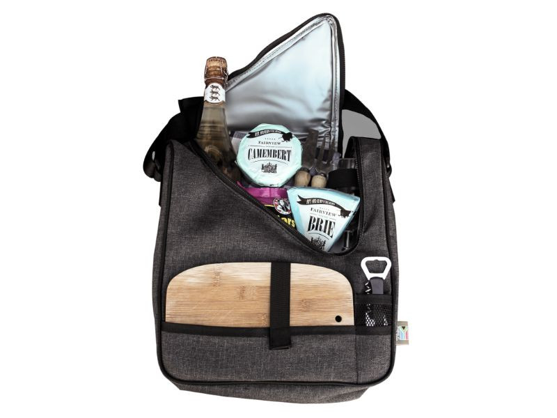 Camp Cover Cooler Cheese And Wine Cotton Dark Grey