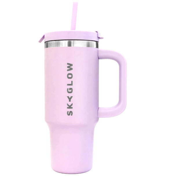 SkyGlow 880ML Large Tumbler with Straw – Leakproof Travel Mug with Handle
