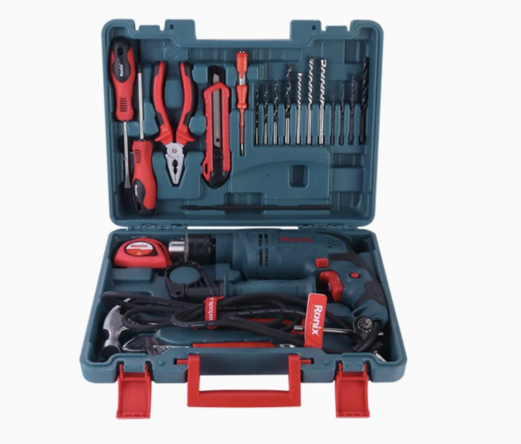 Ronix Model RS-0001 650W Kit 22PCS Electric Power Tools Set Drilling Machine Electric Impact Drill