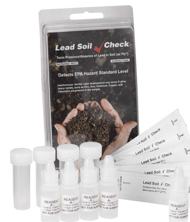 Lead Soil Check Test Strips, 0-400 ppm, 5 Tests