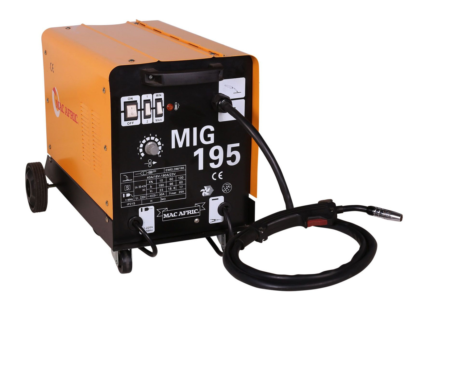 MAC AFRIC MIG 195 Compact MIG Welder (Gas/No Gas)