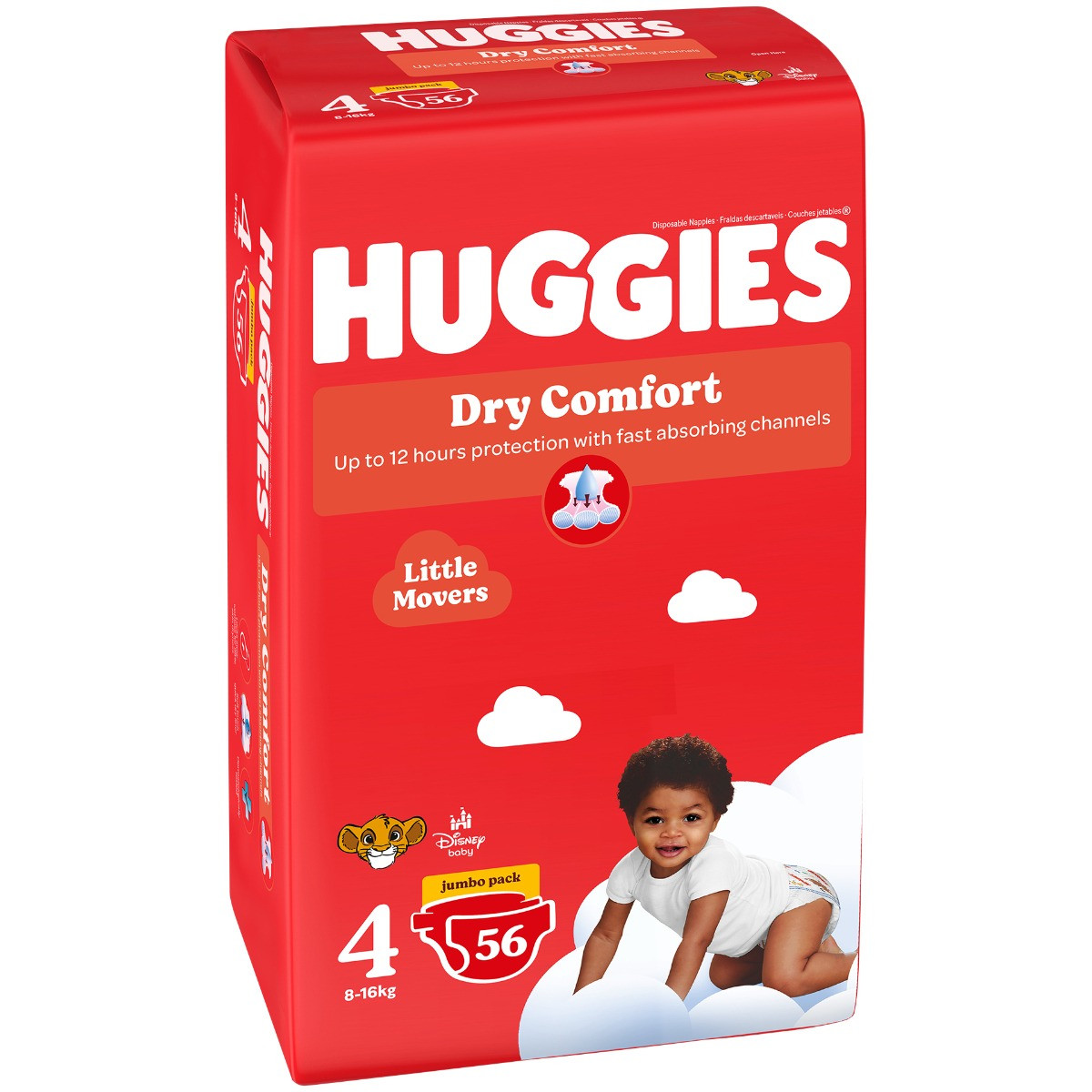 Huggies Dry Comfort Nappies Jumbo Pack Size 4 56