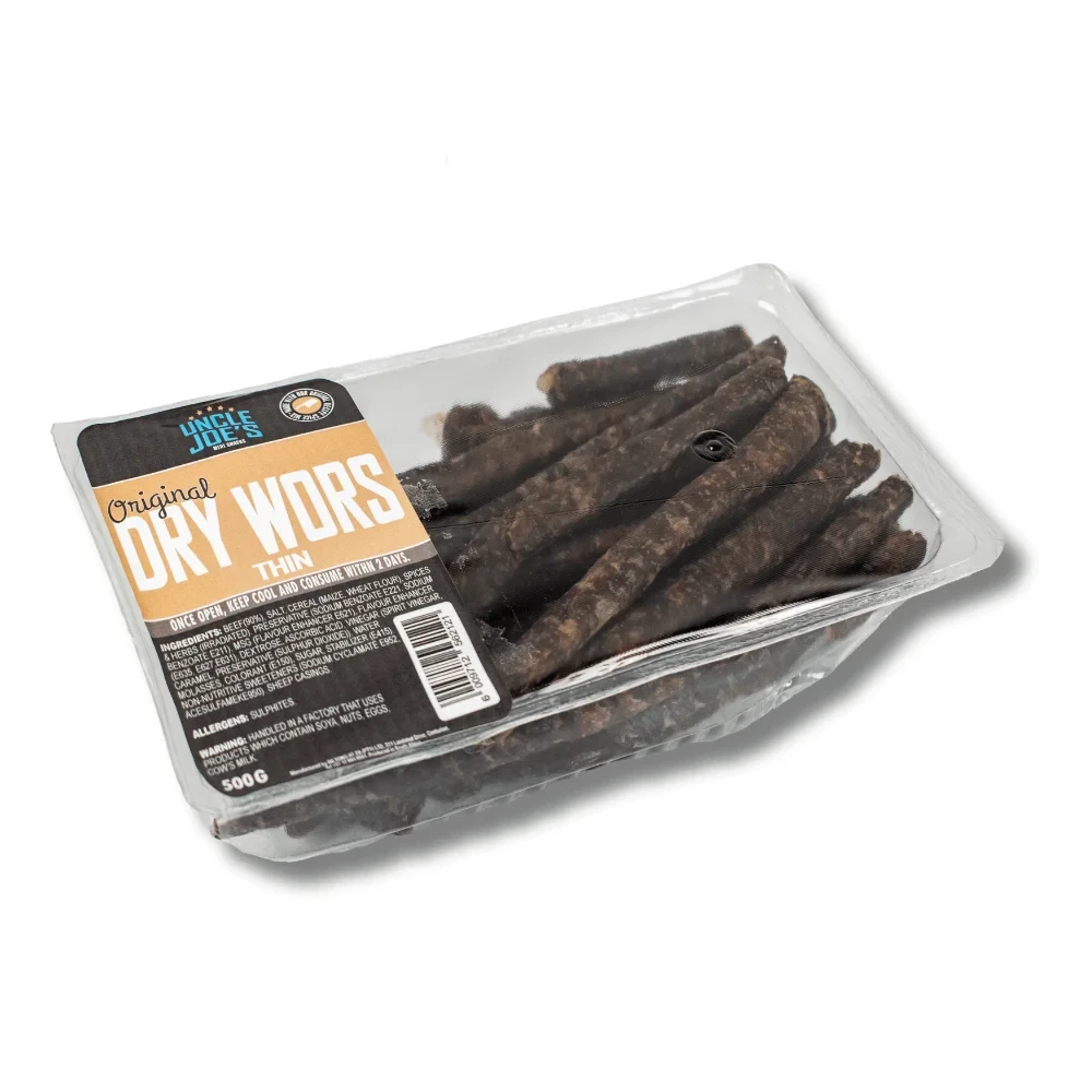 UNCLE JOE’S ORIGINAL THIN DRYWORS 500G