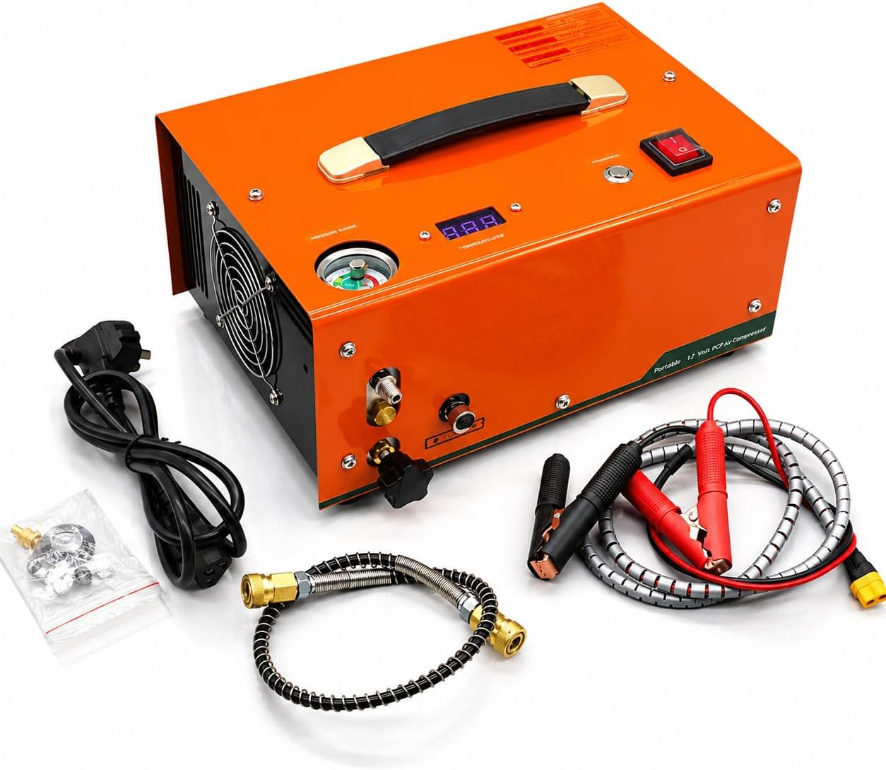 KuVut Portable PCP Air Compressor, 12V DC, 300 Bar/4500PSI