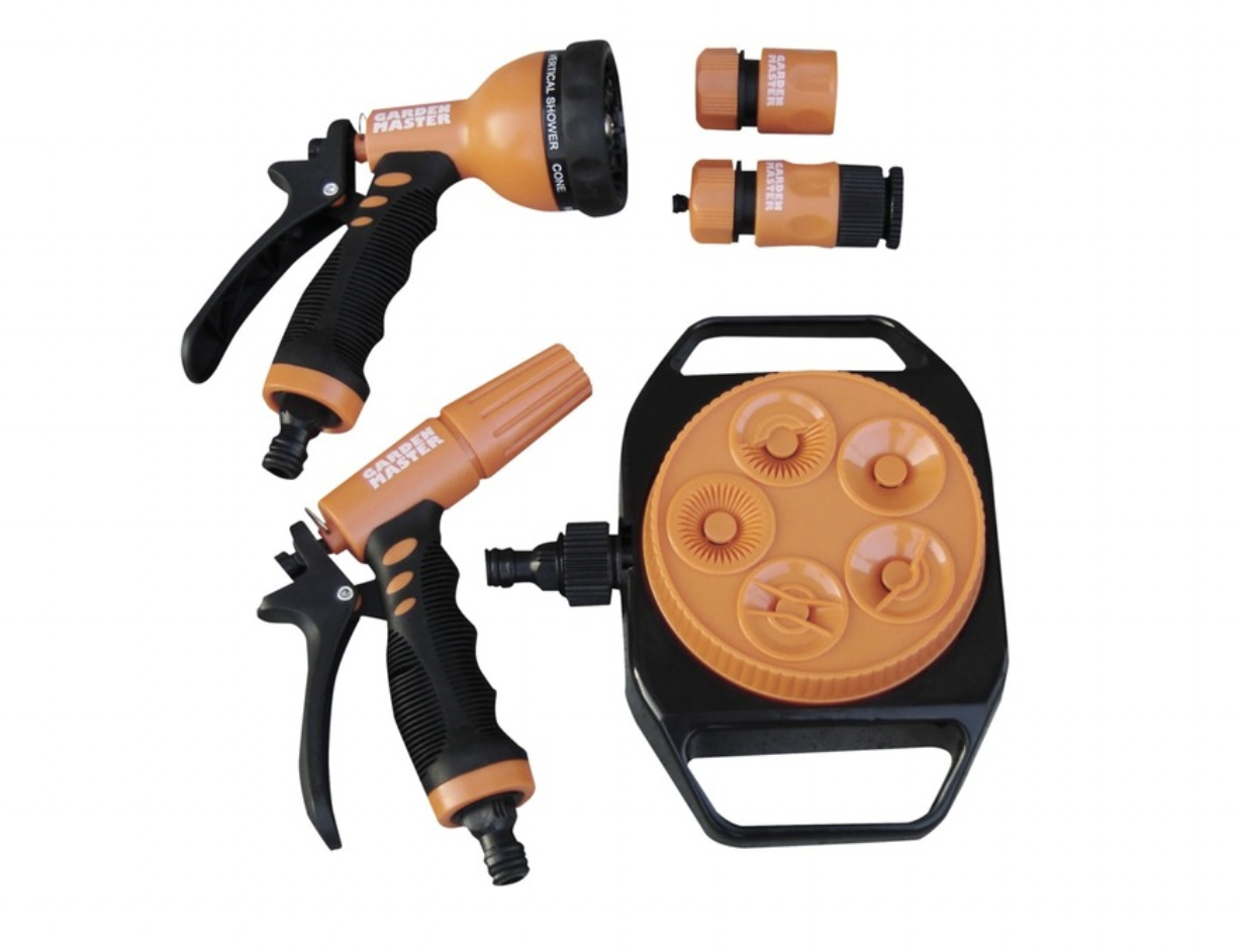 Garden Master 6 Piece Sprinkler Set - Black/Orange