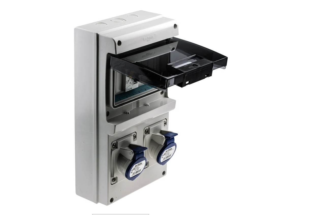 Scame, DOMINO IP44 Blue Wall Mount 2P + E RCD Industrial Power Connector Socket, Rated At 16A, 230 V