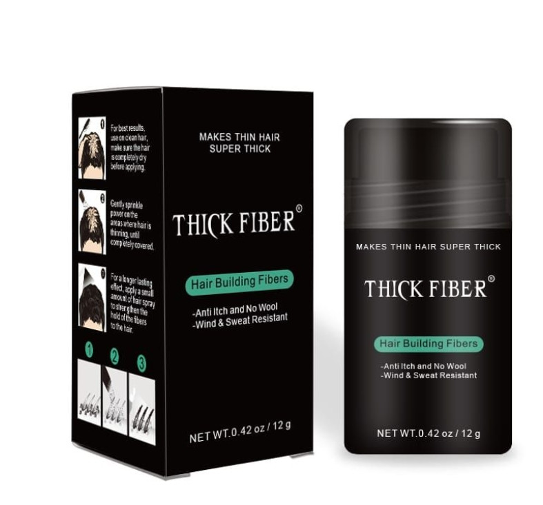Thick Fiber Hair Building Fibers - Dark Brown (Travelsize - 12g)