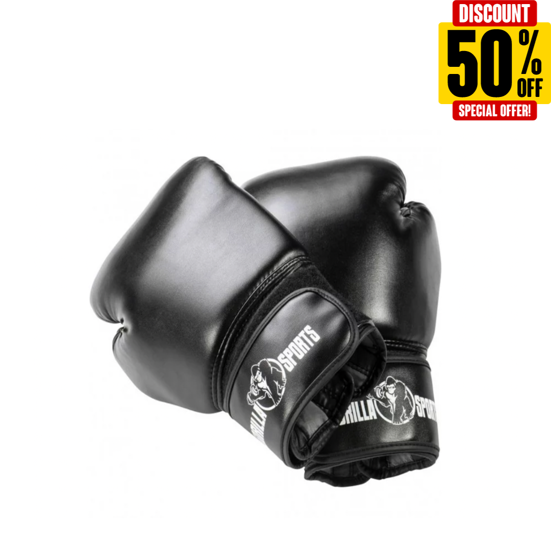GORILLA SPORTS SA - Professional Boxing Gloves Black 396 g