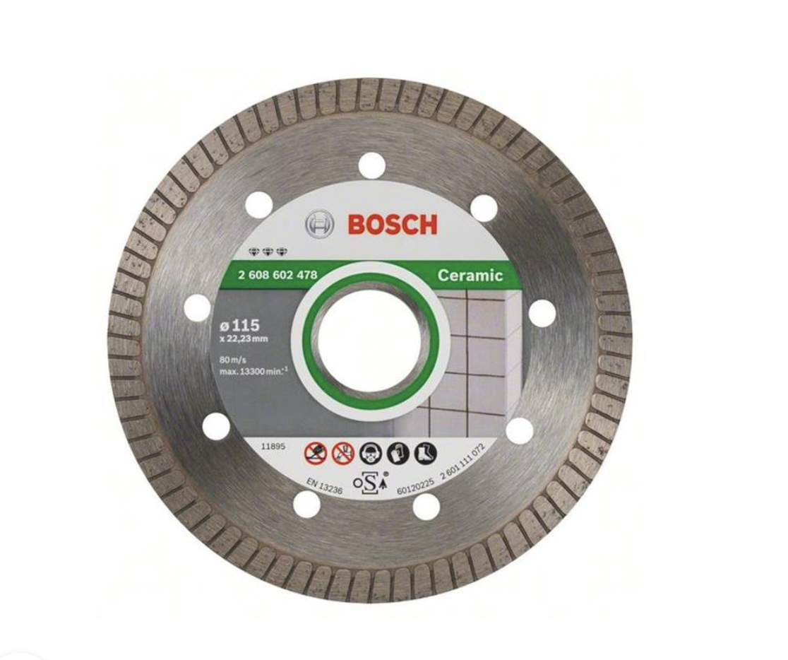 Bosch: Diamond discs – Best for Ceramic Extra Clean Turbo 115 x 22,23 x 1,4 x 7 continuous rim