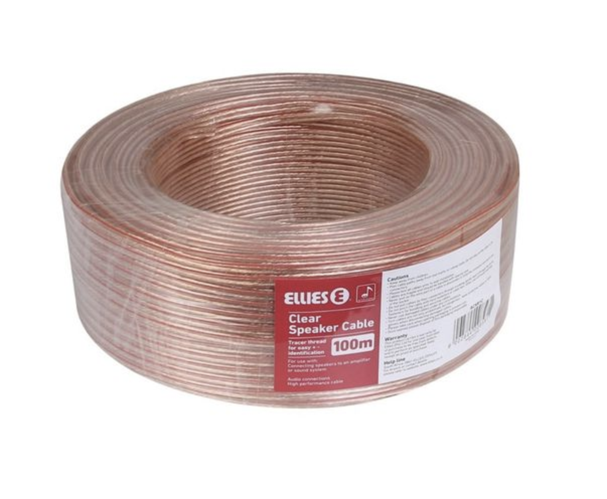 Ellies Electronics Clear Speaker Cable (1mm) (Per Meter)