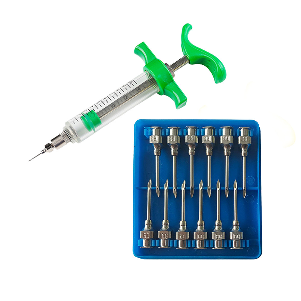 Plastic Steel Syringe Un-adjustable with Veterinary Needle (50ml)