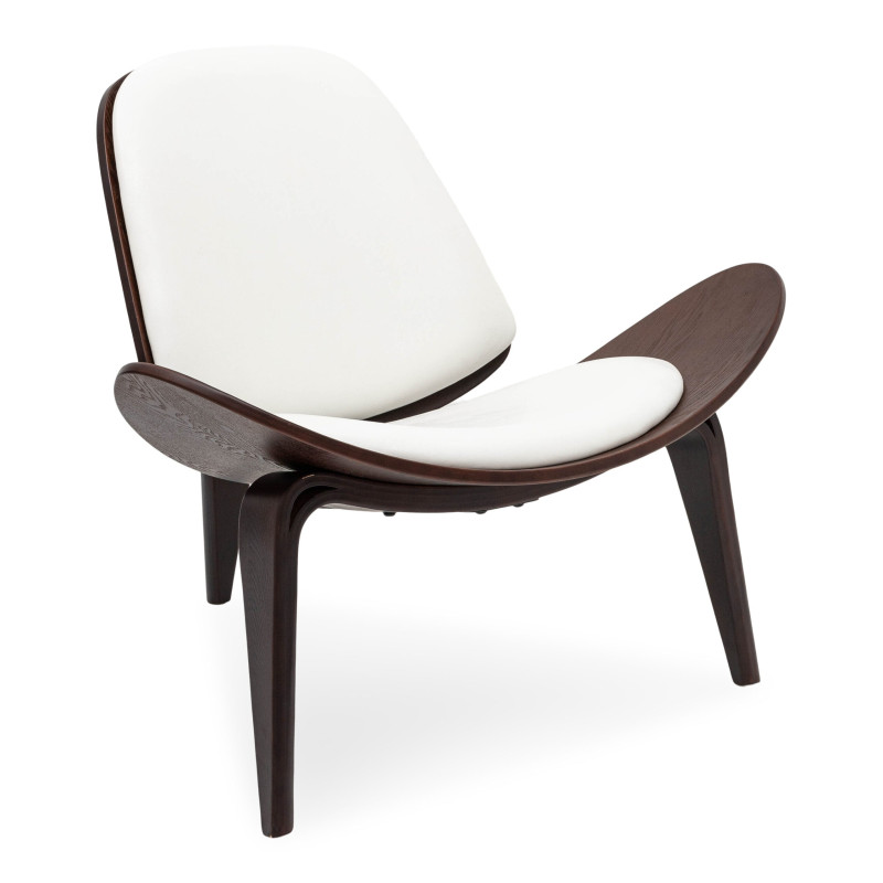 Tatum Walnut Veneer Accent Chair with PVC Upholstery