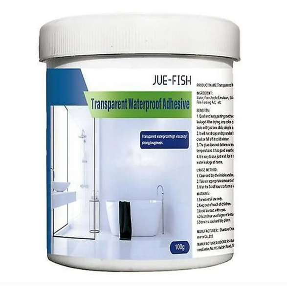 Jue-Fish Transparent Waterproof Agent Anti-Leak Glue Strong Bonding Adhesive Sealant Adhesive (100 g)