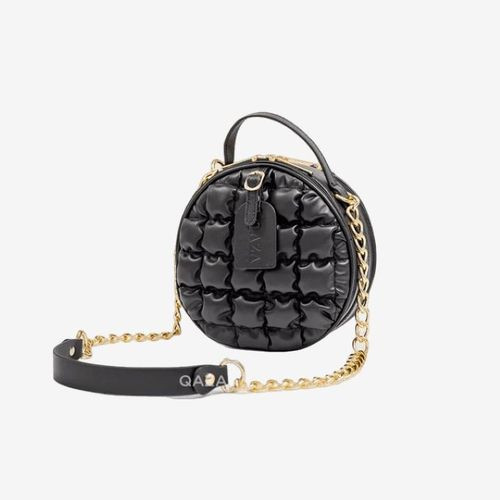 Royalty Collections - SA Toktok Small Round Portable Crossbody Bag - Black