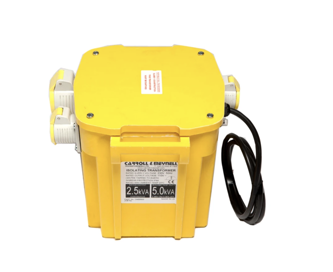 Carroll & Meynell Single Phase 2.5kVA Site Transformer, 230V ac Primary, ±55V ac Secondary, 1 x 32 A, 2 x 16 A O/P